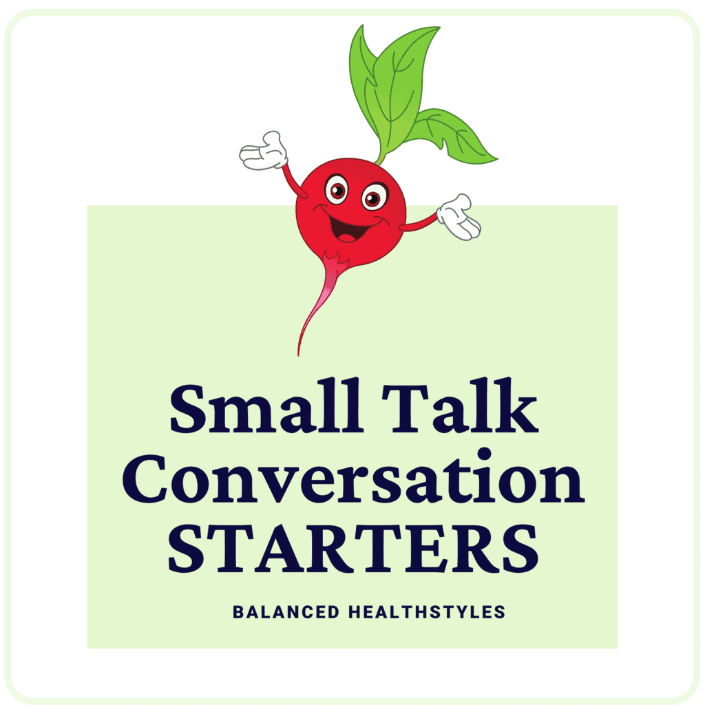 Cartoon red radish used as an icon for mealtime conversation starters small talk.