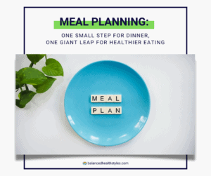 Promo graphic for article on dinner meal planning- horizontal