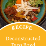 Build your own taco bar, ingredients for a deconstructed taco grain bowl