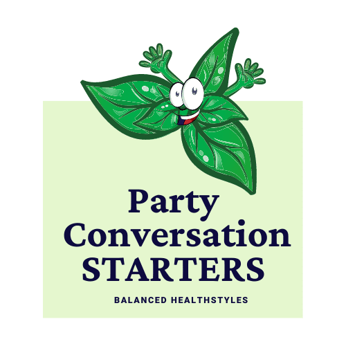 Sprig of mint cartoon as a symbol for cocktail party conversation starter
