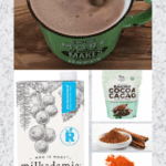 Ingredients for milkadamia spicy hot chocolate, frothed with handheld mixer