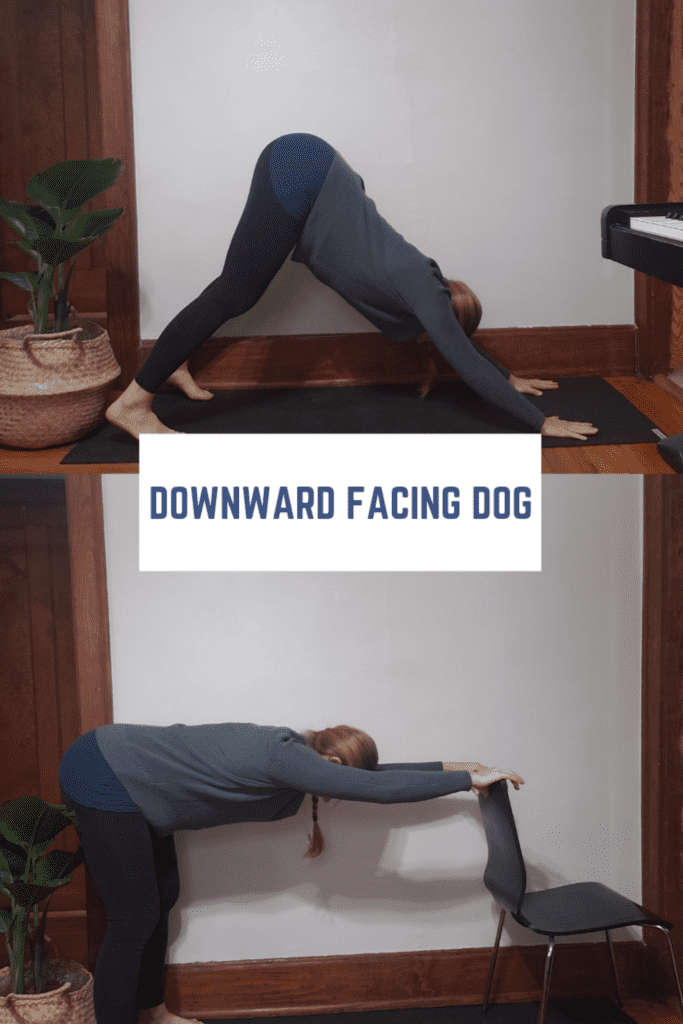 Down dog in a yoga flow boosts circulation for stress relief