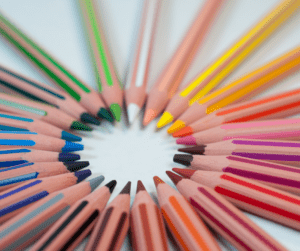 Pencils arranged to show an example of radial balance when reflecting on your wheel of life self assessment