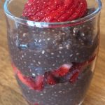 Does chia pudding taste good? This is the best recipe for chia pudding, chocolate layered with strawberries.