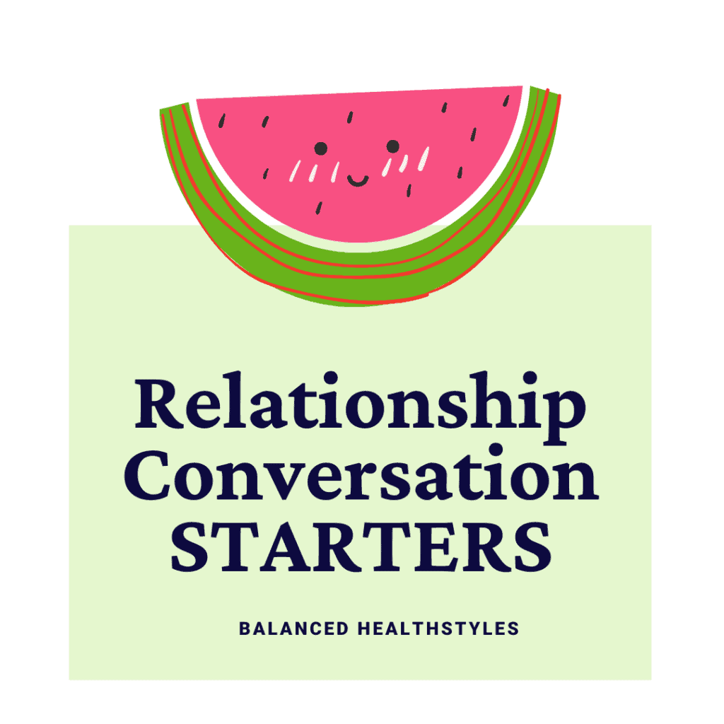 Friendly watermelon used as an icon for conversation topics to deepen relationships.