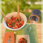 Recipe for Spicy Watermelon Feta Salad with basil and lime. Make it spicy with slivered jalapeno.