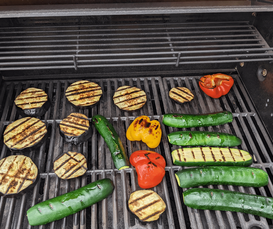 Grilled vegetable salad is the perfect recipe for leftover grilled eggplant and zucchini