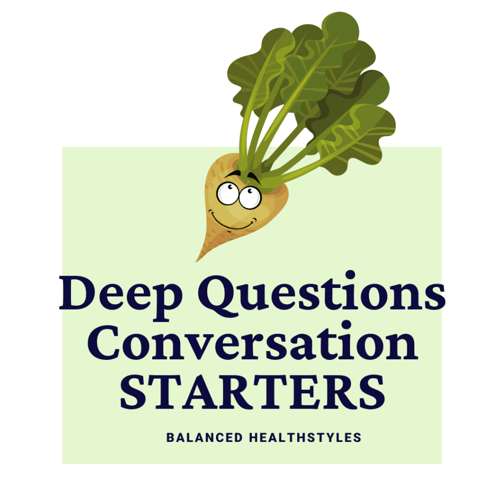 Golden beet character used as a mealtime conversation starter on deep questions