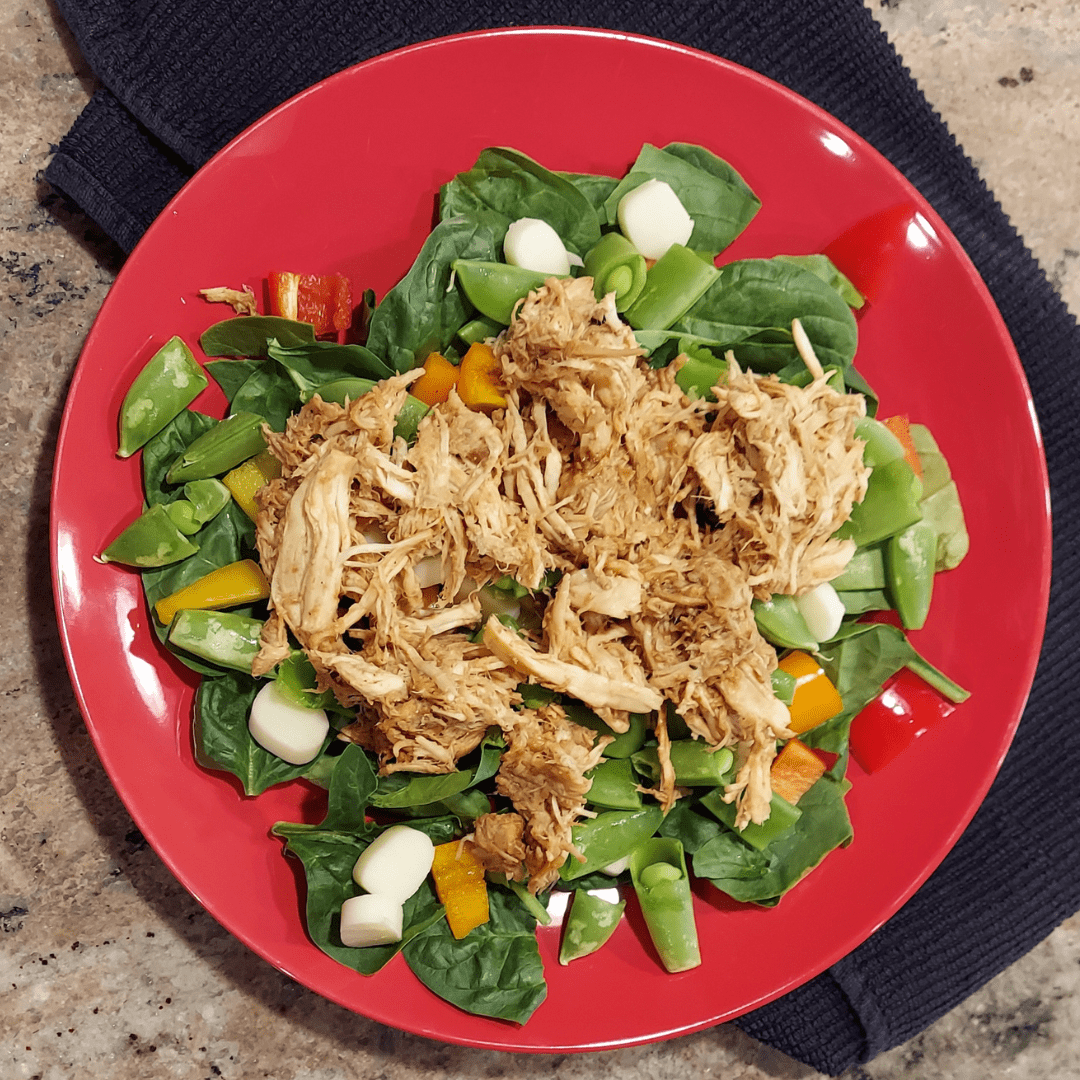 Crock pot or Instant pot meap prep idea: shredded chicken bbq salad