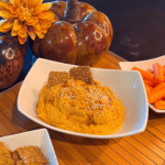 Spicy pumpkin dip recipe - Add this flavored hummus with carrots and pita chips to your fall and winter snack rotation