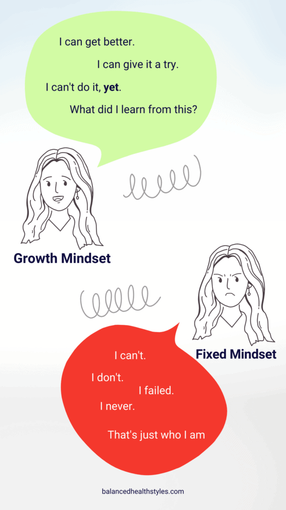 How to develop a growth mindset. Growth mindsets, fixed mindset examples.