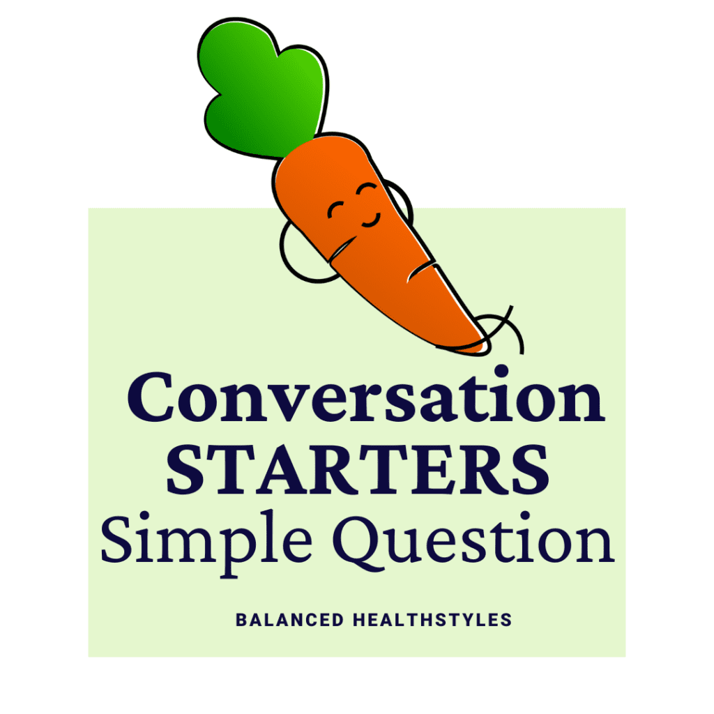 Cartoon carrot contemplates a simple question for a mealtime conversation starter