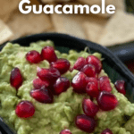 Pomegranate guacamole dip is a beautiful holiday appetizer, vegan and gluten free that everyone will be able to enjoy