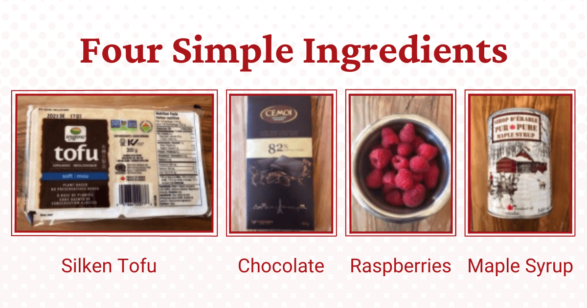 Four simple ingredients for this chocolate raspberry mousse