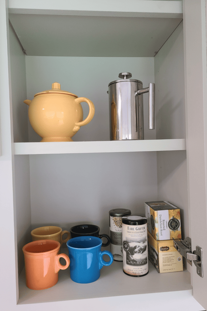 How to start making peace with your cluttered kitchen: pick one thing to declutter and work out from there.