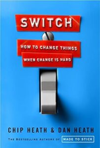 SWITCH: A compelling, story-driven narrative highlighting research in psychology that sheds new light on how to create transformative change in your life. Book cover art, Amazon affiliate link