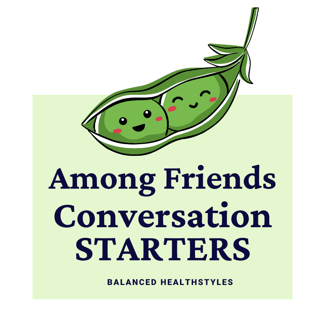 Peas in a pod cartoon for conversation starter prompt about making friends