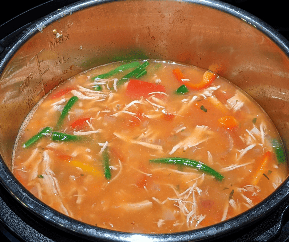 Process photo: Chicken Tortilla Soup is quick and easy to make in pressure cooker
