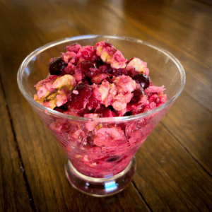 Try this fresh cranberry apple relish, for the easiest no cook holiday sauce recipe