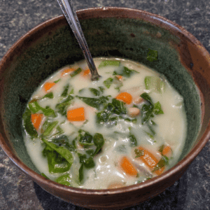 When you need to use up spinach, make this easy vegetarian potato and white bean soup. Instant pot recipe.