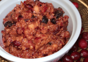 Fresh cranberry apple relish is the healthiest holiday sauce recipe