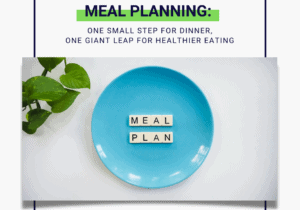 Promo graphic for article on dinner meal planning- horizontal